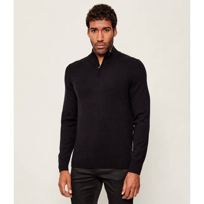 Boss BLACK Wełniany sweter H-Hemarlo Regular Fit z dodatkiem kaszmiru czarny L Boss BLACK Wełniany sweter H-Hemarlo Regular Fit z dodatkiem kaszmiru czarny L
