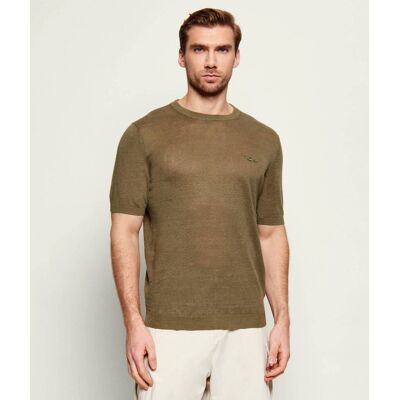 Aeronautica Militare Lniany t-shirt Regular Fit oliwkowy XXL Aeronautica Militare Lniany t-shirt Regular Fit oliwkowy XXL