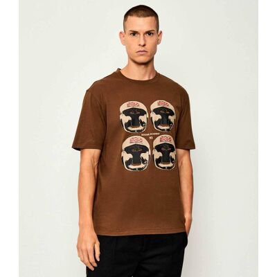 HUGO T-shirt Diboxer Regular Fit brązowy S HUGO T-shirt Diboxer Regular Fit brązowy S