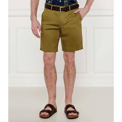 Calvin Klein Szorty chino SATEEN Slim Fit stretch oliwkowy 36 Calvin Klein Szorty chino SATEEN Slim Fit stretch oliwkowy 36