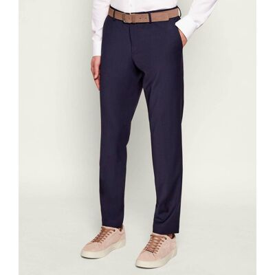 Boss BLACK Wełniane spodnie P-Genius-CW-WG-261 Slim Fit granatowy 56 Boss BLACK Wełniane spodnie P-Genius-CW-WG-261 Slim Fit granatowy 56