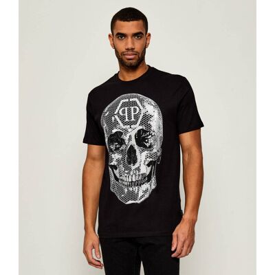 Philipp Plein T-shirt Skull Strass Regular Fit czarny XXL Philipp Plein T-shirt Skull Strass Regular Fit czarny XXL