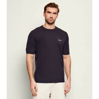 Aeronautica Militare Lniany t-shirt Regular Fit granatowy XL Aeronautica Militare Lniany t-shirt Regular Fit granatowy XL