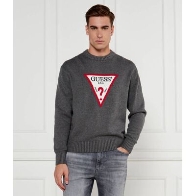 Guess Jeans Sweter Regular Fit szary L Guess Jeans Sweter Regular Fit szary L