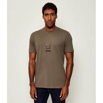HUGO T-shirt Dugolini Regular Fit beżowy XXL HUGO T-shirt Dugolini Regular Fit beżowy XXL
