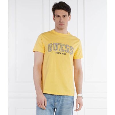 Guess T-shirt Regular Fit żółty L Guess T-shirt Regular Fit żółty L