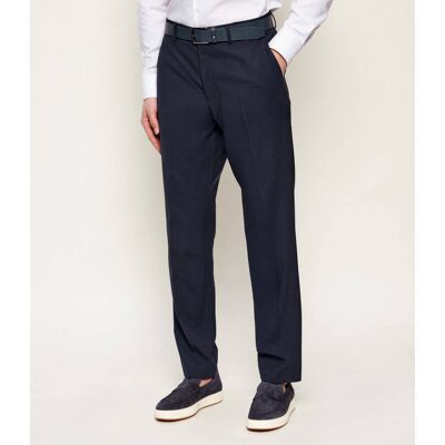 Boss BLACK Wełniane spodnie H-Lenon-MM-224 Regular Fit granatowy 56 Boss BLACK Wełniane spodnie H-Lenon-MM-224 Regular Fit granatowy 56