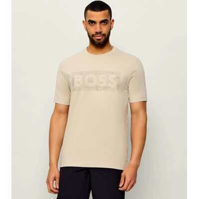 Boss GREEN T-shirt TS_Globe Regular Fit stretch beżowy XL Boss GREEN T-shirt TS_Globe Regular Fit stretch beżowy XL