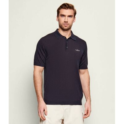 Aeronautica Militare Lniane polo Regular Fit granatowy M Aeronautica Militare Lniane polo Regular Fit granatowy M