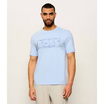 Boss GREEN T-shirt TS_Globe Regular Fit stretch błękitny L Boss GREEN T-shirt TS_Globe Regular Fit stretch błękitny L