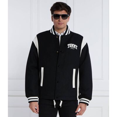 Tommy Jeans Kurtka bomber TJM LETTERMAN Oversize fit czarny XXL Tommy Jeans Kurtka bomber TJM LETTERMAN Oversize fit czarny XXL