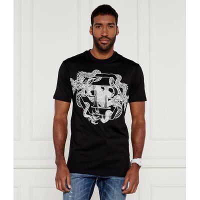 Philipp Plein T-shirt Dragon Hexagon Regular Fit czarny XXL Philipp Plein T-shirt Dragon Hexagon Regular Fit czarny XXL