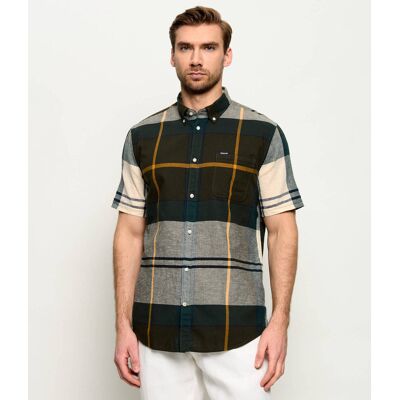 Barbour Koszula Douglas Tailored slim z dodatkiem lnu zielony XXL Barbour Koszula Douglas Tailored slim z dodatkiem lnu zielony XXL