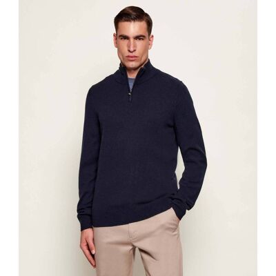 Boss BLACK Wełniany sweter H-Hemarlo Regular Fit z dodatkiem kaszmiru granatowy S Boss BLACK Wełniany sweter H-Hemarlo Regular Fit z dodatkiem kaszmiru granatowy S