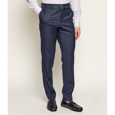 Boss BLACK Wełniane spodnie H-Genius-253 Slim Fit granatowy 46 Boss BLACK Wełniane spodnie H-Genius-253 Slim Fit granatowy 46