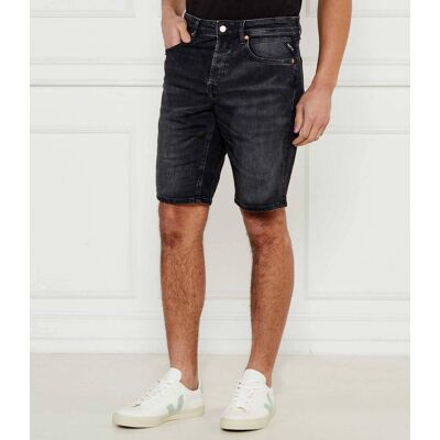 Replay Jeansowe szorty GROVER Straight fit czarny 31 Replay Jeansowe szorty GROVER Straight fit czarny 31