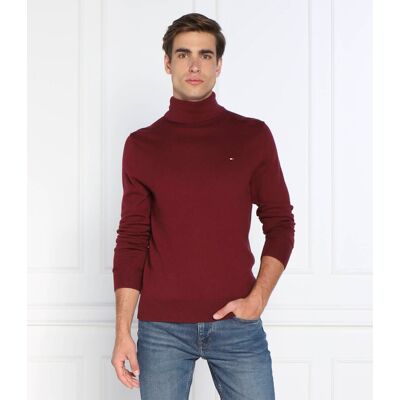 Tommy Hilfiger Golf Regular Fit z dodatkiem kaszmiru bordowy S Tommy Hilfiger Golf Regular Fit z dodatkiem kaszmiru bordowy S