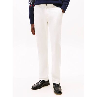 Tommy Hilfiger Spodnie chino DENTON Straight fit sztruks ecru 38/32 Tommy Hilfiger Spodnie chino DENTON Straight fit sztruks ecru 38/32