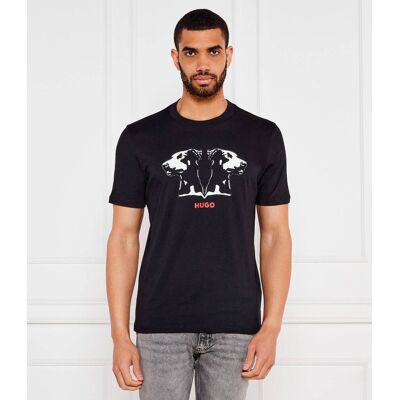 HUGO T-shirt Dobero Regular Fit czarny XS HUGO T-shirt Dobero Regular Fit czarny XS