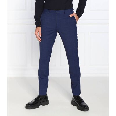 HUGO Spodnie Hesten212 Regular Fit z dodatkiem wełny granatowy 54 HUGO Spodnie Hesten212 Regular Fit z dodatkiem wełny granatowy 54