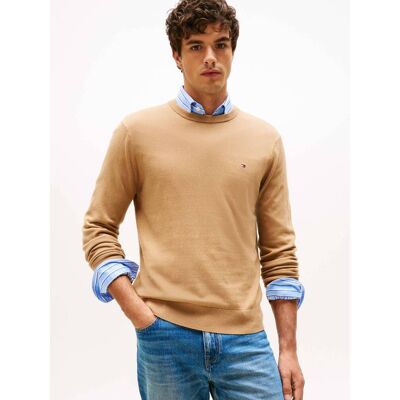 Tommy Hilfiger Sweter Regular Fit z dodatkiem kaszmiru beżowy L Tommy Hilfiger Sweter Regular Fit z dodatkiem kaszmiru beżowy L