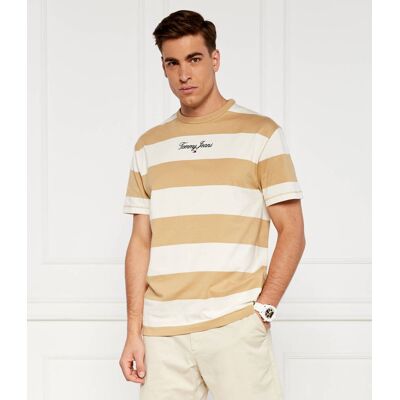 Tommy Jeans T-shirt BOLD STRIPE Regular Fit piaskowy XXL Tommy Jeans T-shirt BOLD STRIPE Regular Fit piaskowy XXL