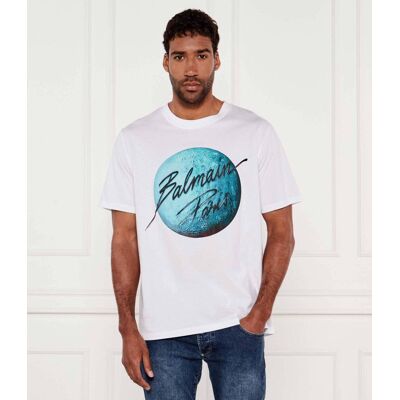 Balmain T-shirt Regular Fit biały M Balmain T-shirt Regular Fit biały M