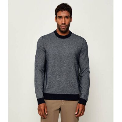 Boss BLACK Wełniany sweter H-Hestro Regular Fit granatowy L Boss BLACK Wełniany sweter H-Hestro Regular Fit granatowy L