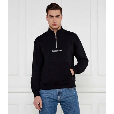 Guess Jeans Bluza HALF ZIP Regular Fit czarny XXL Guess Jeans Bluza HALF ZIP Regular Fit czarny XXL