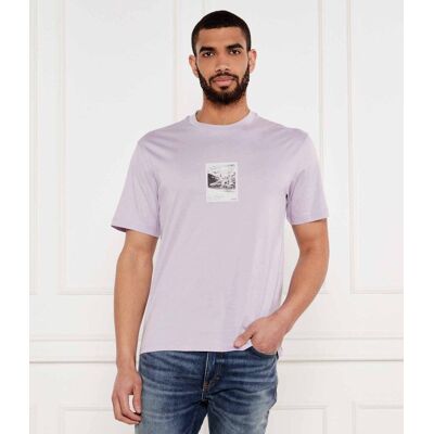 HUGO T-shirt Darthy Relaxed fit lawendowy S HUGO T-shirt Darthy Relaxed fit lawendowy S