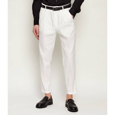 Drykorn Lniane spodnie chino CHASY Regular Fit ecru 31/34 Drykorn Lniane spodnie chino CHASY Regular Fit ecru 31/34