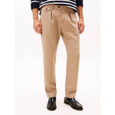 Tommy Hilfiger Spodnie chino HARLEM Tapered fit beżowy 33/34 Tommy Hilfiger Spodnie chino HARLEM Tapered fit beżowy 33/34