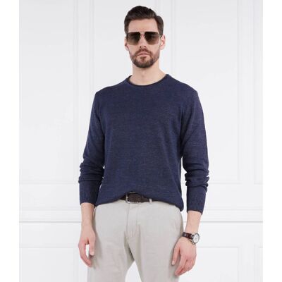 Joop! Sweter Mendor Regular Fit z dodatkiem lnu granatowy XL Joop! Sweter Mendor Regular Fit z dodatkiem lnu granatowy XL