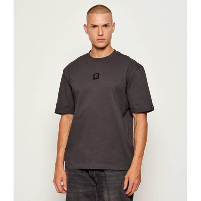 HUGO T-shirt Dogos Hugo x Racing Bulls Relaxed fit grafitowy XS HUGO T-shirt Dogos Hugo x Racing Bulls Relaxed fit grafitowy XS
