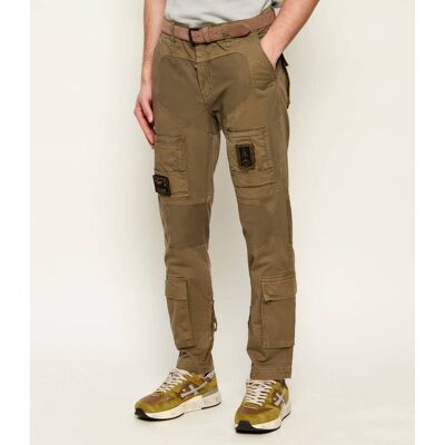 Aeronautica Militare Spodnie cargo ANTI-G Straight fit zielony 48 Aeronautica Militare Spodnie cargo ANTI-G Straight fit zielony 48