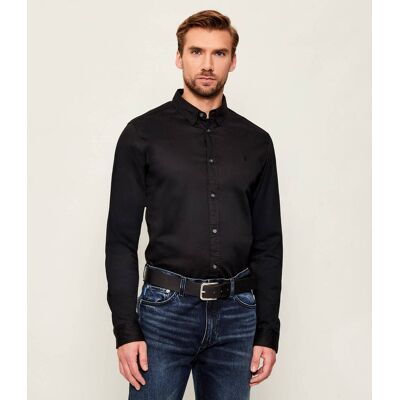 AllSaints Koszula HAWTHORNE Slim Fit stretch czarny XXL AllSaints Koszula HAWTHORNE Slim Fit stretch czarny XXL