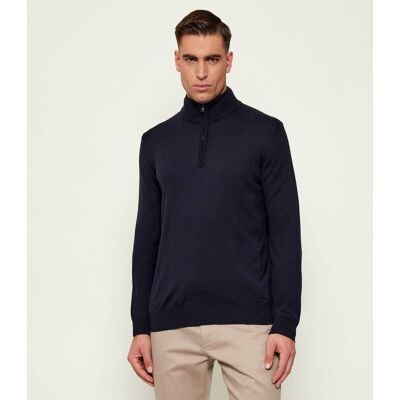 HUGO Wełniany sweter San Quirin-M Regular Fit granatowy XL HUGO Wełniany sweter San Quirin-M Regular Fit granatowy XL