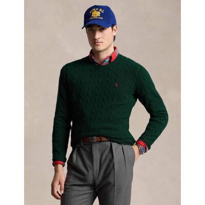 Polo Ralph Lauren Wełniany sweter Slim Fit z dodatkiem kaszmiru zielony XXL Polo Ralph Lauren Wełniany sweter Slim Fit z dodatkiem kaszmiru zielony XXL