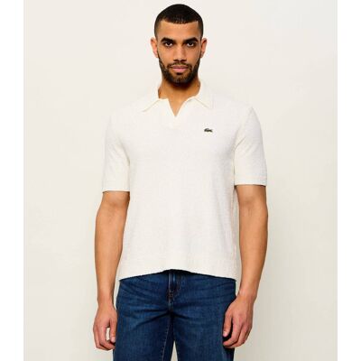 Lacoste Sweter Classic fit frotté ecru XL Lacoste Sweter Classic fit frotté ecru XL