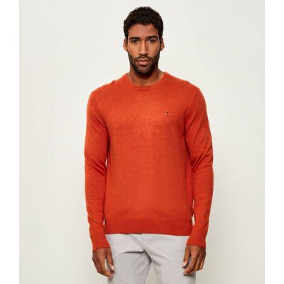 Tommy Hilfiger Sweter Regular Fit z dodatkiem kaszmiru pomarańczowy XXL Tommy Hilfiger Sweter Regular Fit z dodatkiem kaszmiru pomarańczowy XXL