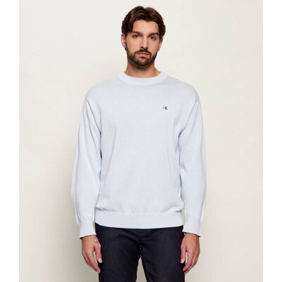 Calvin Klein Jeans Sweter Regular Fit błękitny S Calvin Klein Jeans Sweter Regular Fit błękitny S