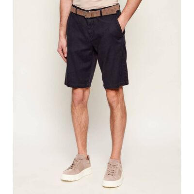 Bogner Lniane szorty chino COLE-G6 Regular Fit granatowy 50 Bogner Lniane szorty chino COLE-G6 Regular Fit granatowy 50
