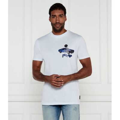 Philipp Plein T-shirt Cars Racing Regular Fit biały XXL Philipp Plein T-shirt Cars Racing Regular Fit biały XXL