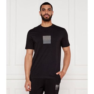 HUGO T-shirt Dusplit Regular Fit czarny XS HUGO T-shirt Dusplit Regular Fit czarny XS
