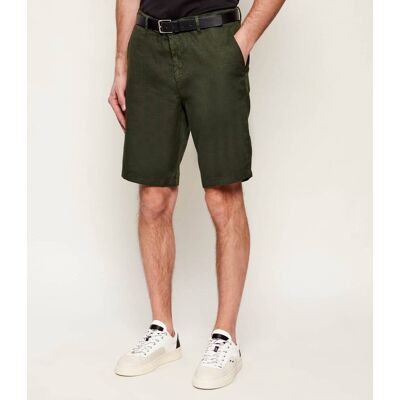 Bogner Lniane szorty chino COLE-G6 Regular Fit oliwkowy 50 Bogner Lniane szorty chino COLE-G6 Regular Fit oliwkowy 50