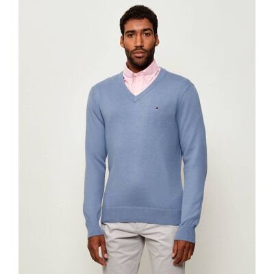 Tommy Hilfiger Sweter Regular Fit z dodatkiem kaszmiru niebieski L Tommy Hilfiger Sweter Regular Fit z dodatkiem kaszmiru niebieski L