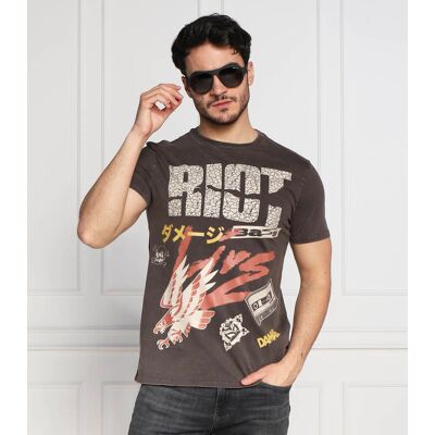 Guess T-shirt RIOT TOUR Regular Fit grafitowy M Guess T-shirt RIOT TOUR Regular Fit grafitowy M