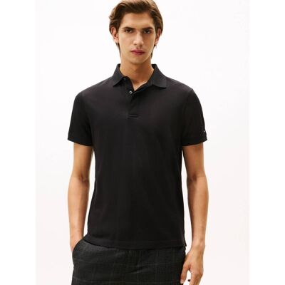 Tommy Hilfiger Polo Regular Fit mercerised czarny M Tommy Hilfiger Polo Regular Fit mercerised czarny M
