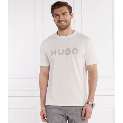 HUGO T-shirt Drochet Regular Fit biały S HUGO T-shirt Drochet Regular Fit biały S