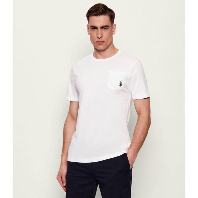 US Polo ASSN T-shirt Slub Slim Fit biały XXL US Polo ASSN T-shirt Slub Slim Fit biały XXL